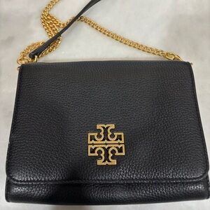 Tory Burch Black Crossbody Bag with Gold Accents